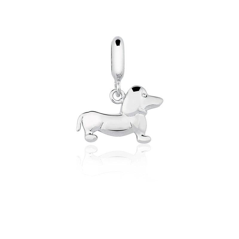 CHARM PENDENTE LISO CACHORRO SALSICHA - SENTIMENTOS