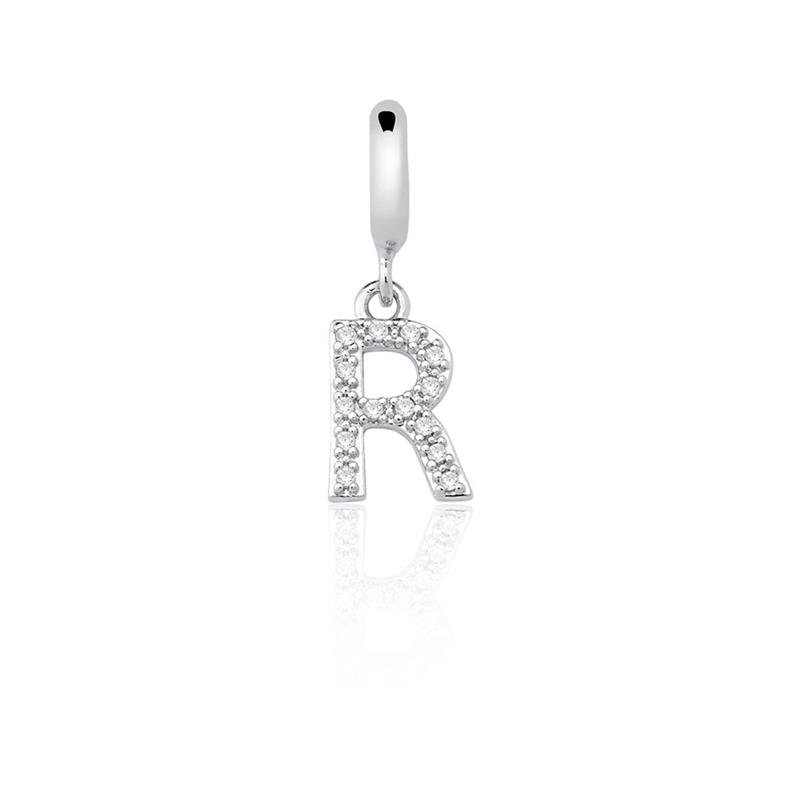 CHARM PENDENTE LETRA R CRAVEJADA
