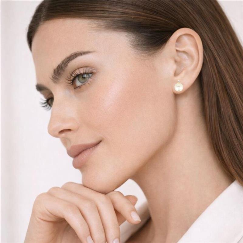 BRINCO PÉROLA COM PEDRA DE ZIRCÔNIA