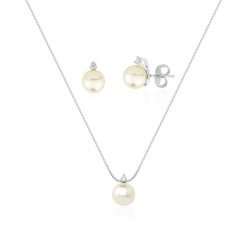 CONJUNTO COM PÉROLA E PONTO DE LUZ