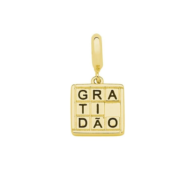 CHARM PENDENTE GRATIDÃO COM DETALHES EM RESINA