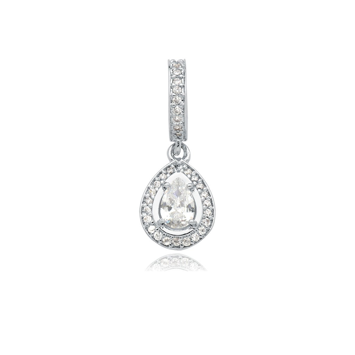 CHARM PENDENTE PONTO DE LUZ GOTA COM PEDRAS DE ZIRCÔNIA