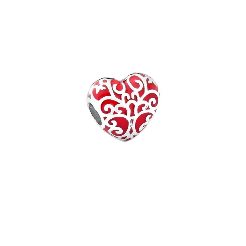 CHARM SEPARADOR CORAÇÃO VERMELHO COM ARABESCOS- SENTIMENTOS