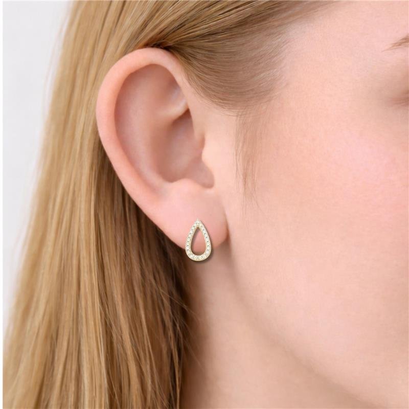 BRINCO GOTA VAZADA CRAVEJADA