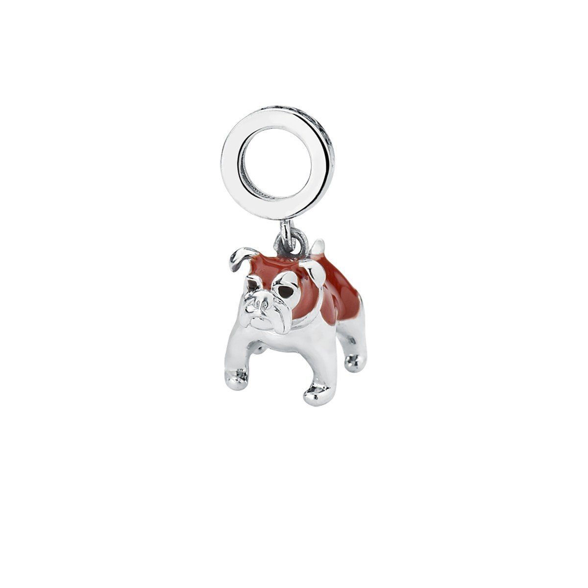 CHARM PENDENTE CACHORRO BULLDOG INGLÊS COM DETALHES EM RESINA