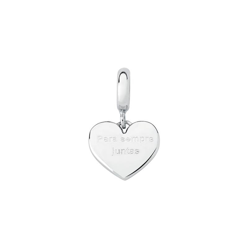 CHARM PENDENTE CORAÇÃO FILHA PARA SEMPRE JUNTAS DETALHES COM ESMALTE
