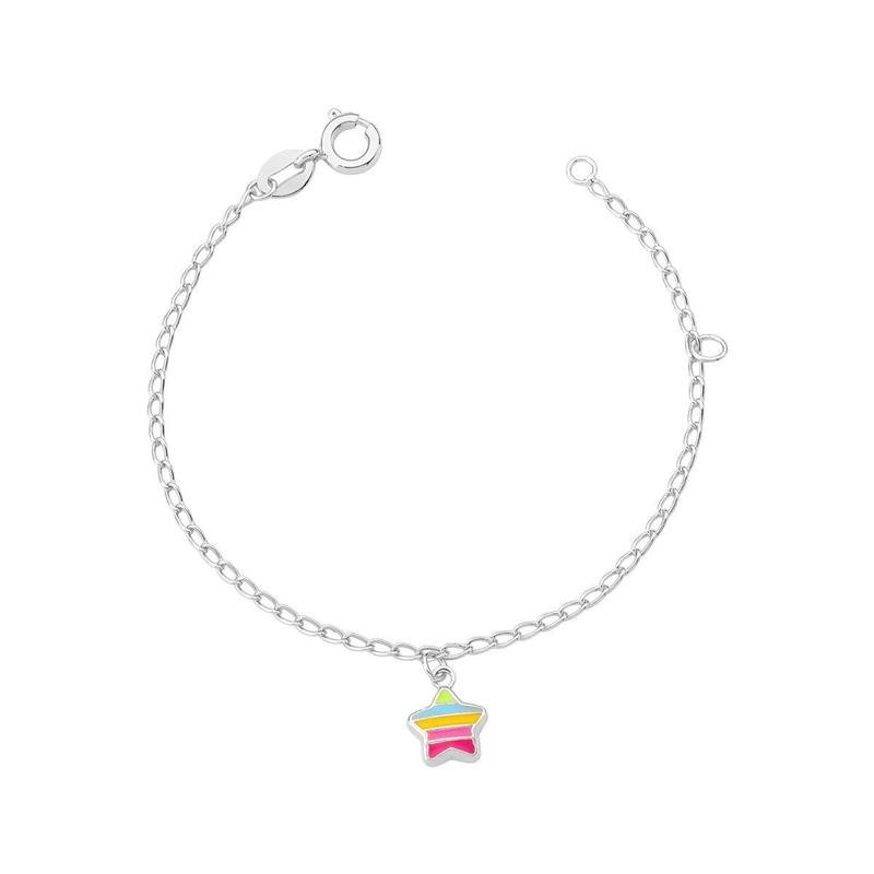 PULSEIRA INFANTIL ESTRELA COM DETALHES EM RESINA COLORIDA - PINK STAR