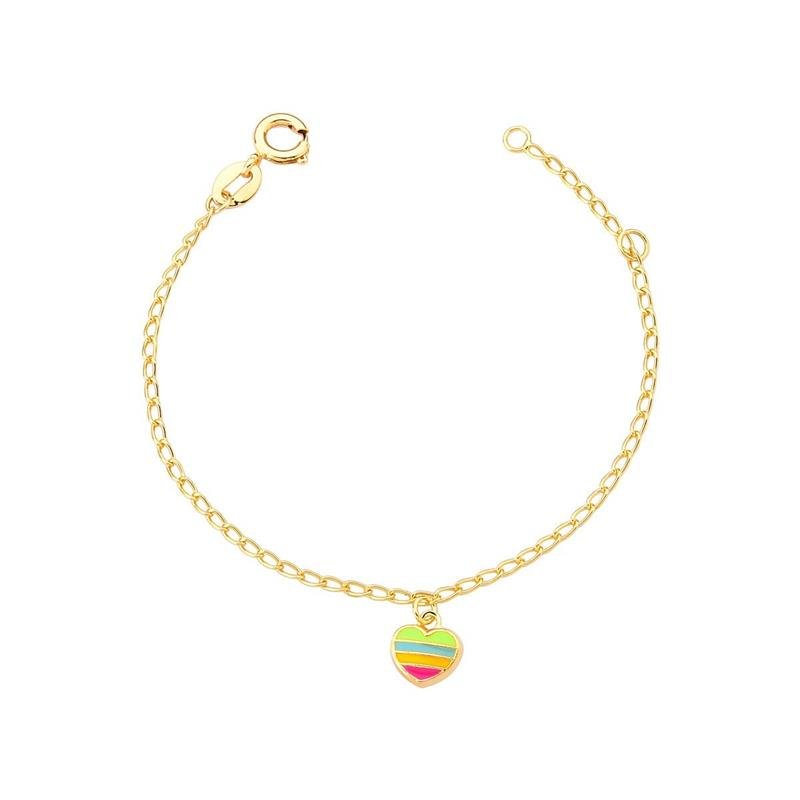 PULSEIIRA CORAÇÃO ARCO IRIS - PINK STAR