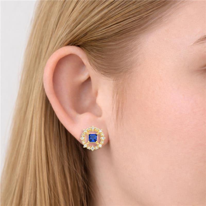 BRINCO REDONDO CRAVEJADO COM PEDRA CARRÊ