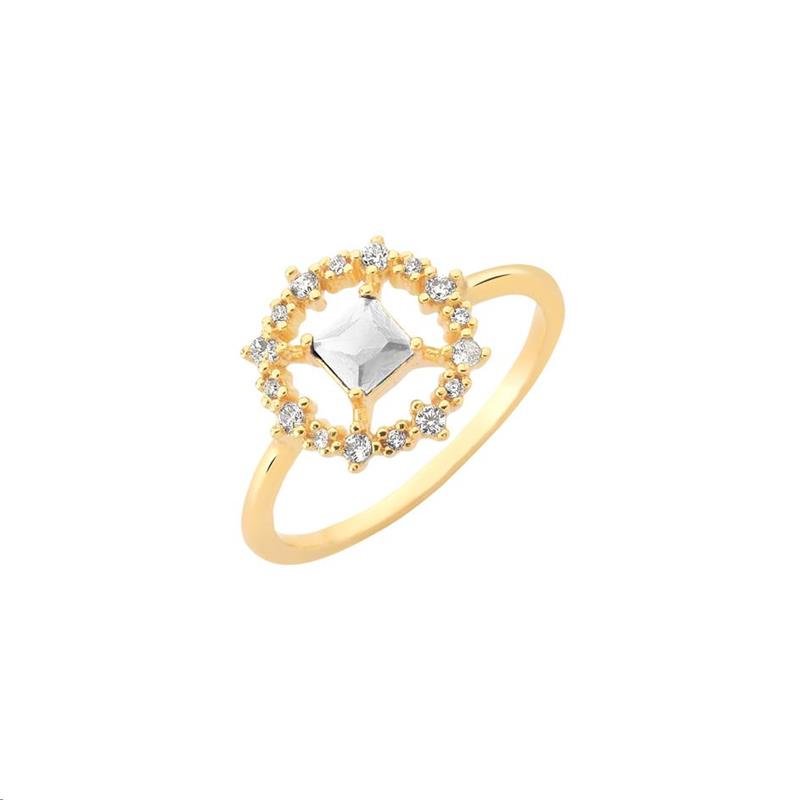 ANEL CARRÊ COM PEDRAS DE ZIRCÔNIA