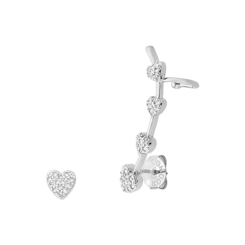 BRINCO EAR CUFF CORAÇÕES
