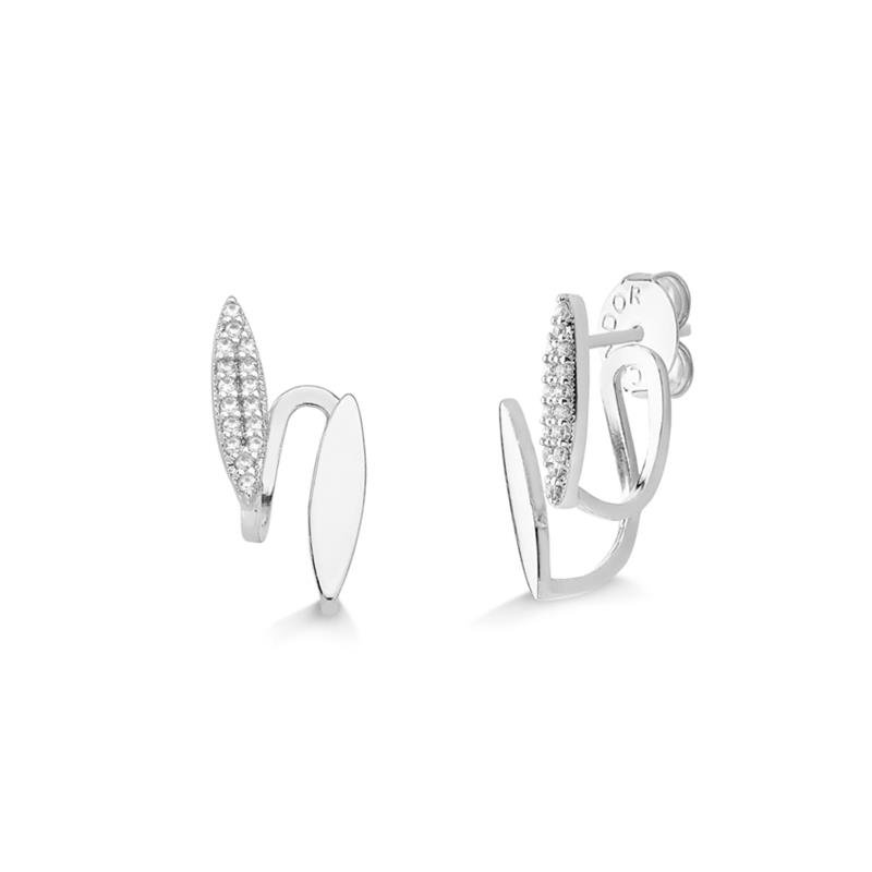 BRINCO FOLHA LISA E CRAVEJADA