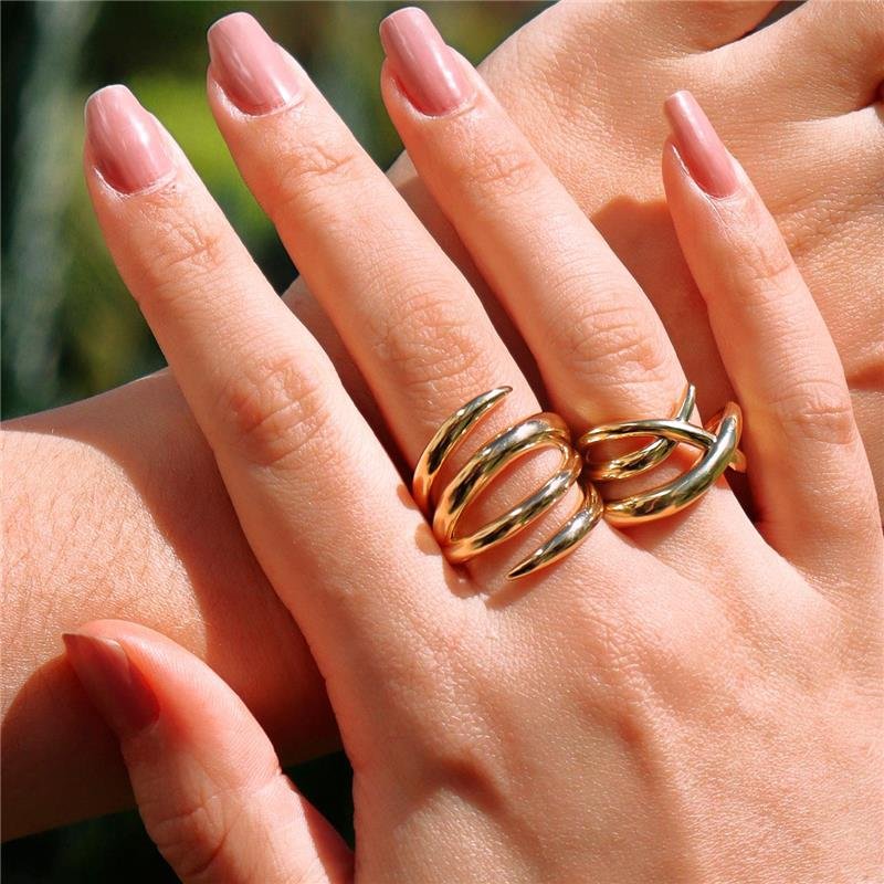 ANEL CURVAS LISO ENTRELAÇADO