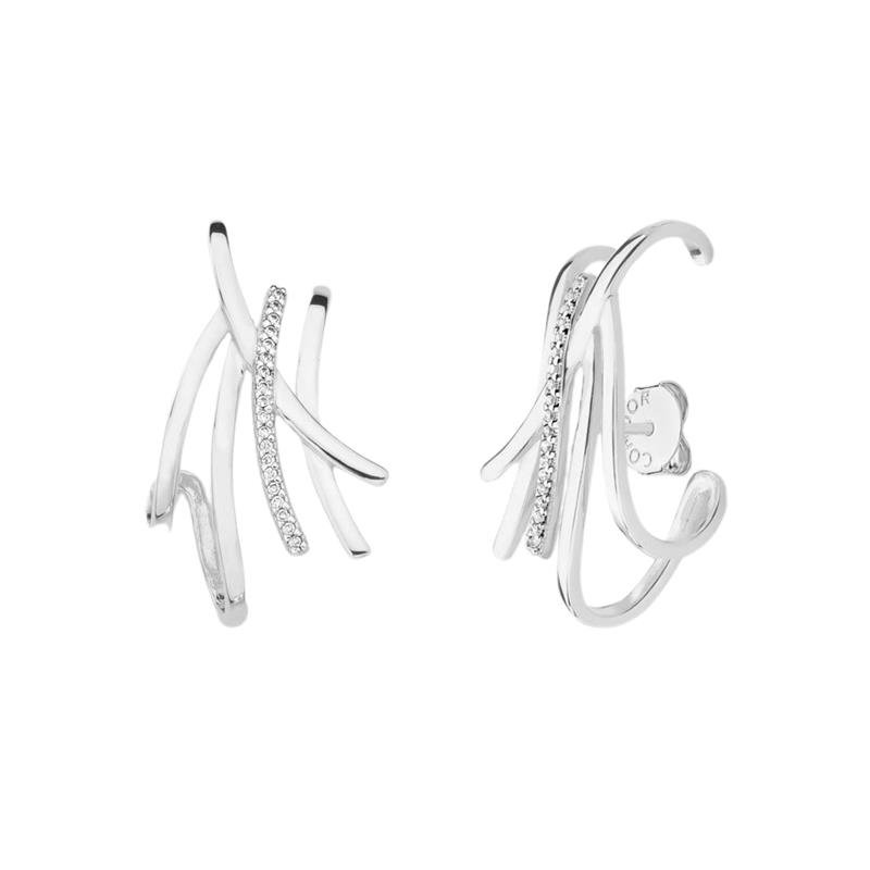 BRINCO EAR HOOK AROS COM DETALHE CRAVEJADO