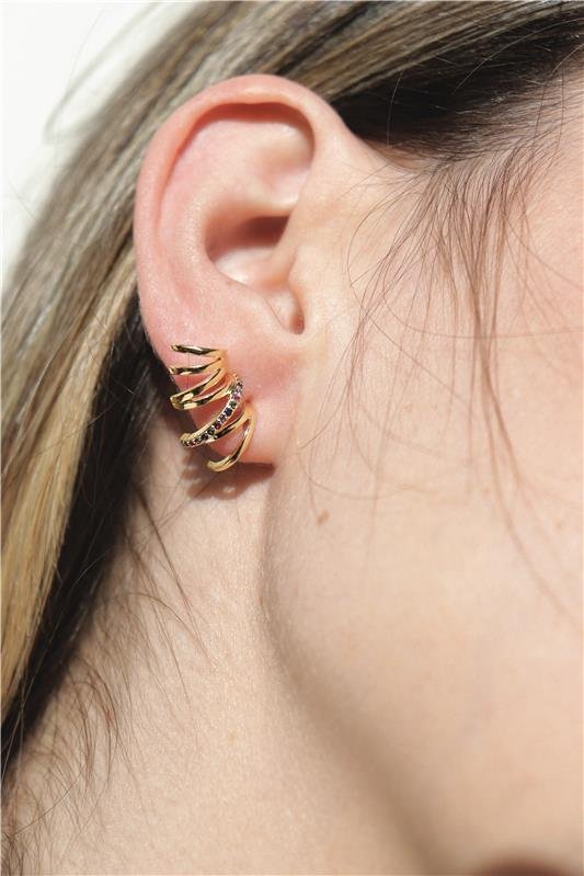 BRINCO EAR CUFF COM LINHA CRAVEJADA