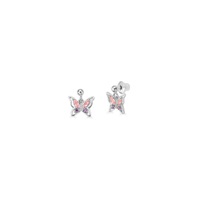 BRINCO BORBOLETA PENDENTE - PINK STAR