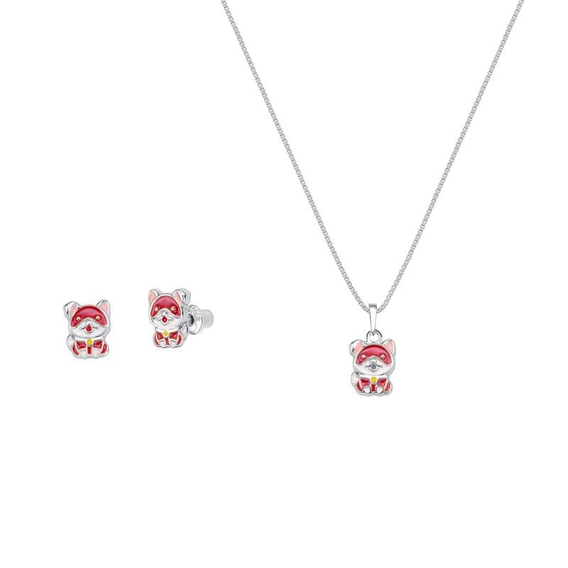 CONJUNTO CACHORRINHO COM DETALHES EM RESINA - PINK-STAR