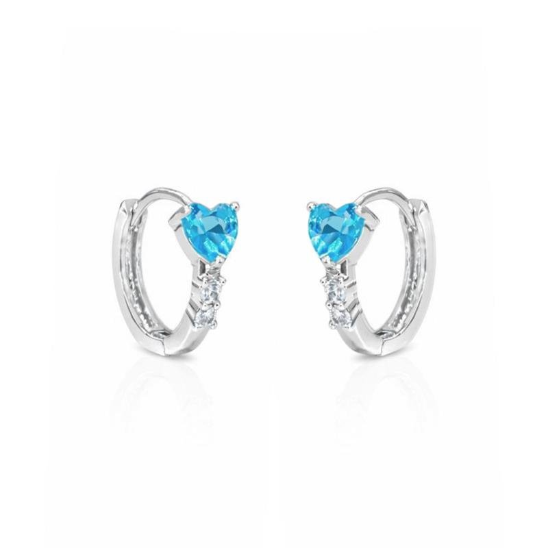 BRINCO CLICK CRAVEJADO COM PEDRA CORAÇÃO - REFLEXOS DE LUXO